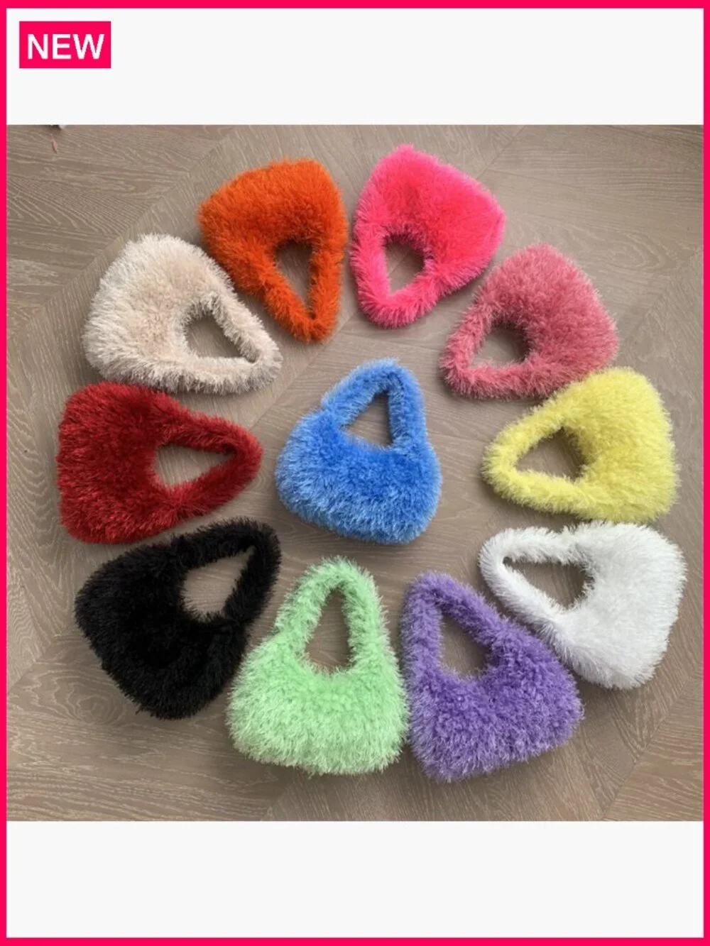 Faux Fur Fluffy Hobo Bag Furry Handbag Purse Y2K Fuzzy Tote Bag Cute Plush